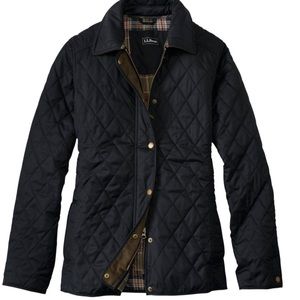 L.L. Bean Quilted Riding Jacket Black - Petite XS